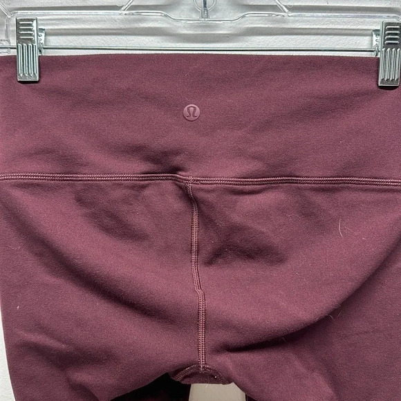 Lululemon Reveal Crop Cropped Leggings Side Stripes 15” Dark Adobe Red Size 8 - Picture 6 of 10